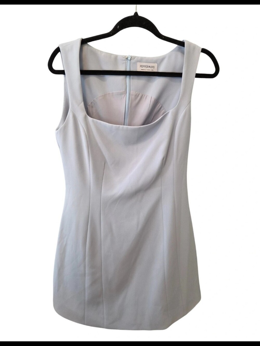 Peppermayo Powder Blue Square Neck Mini Dress - Picture 5 of 7
